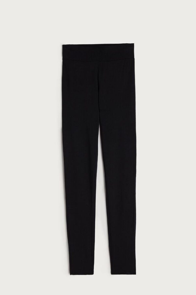 Intimissimi High-Waisted Micromodal Stirrup Leggings Sort | ADKDF47916