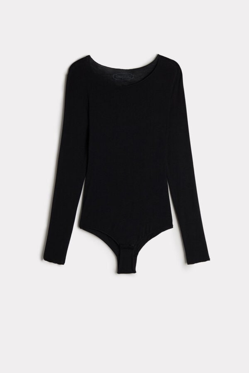 Intimissimi Modal and Cashmere Long-Sleeve Bodysuit Sort | PDKER91991