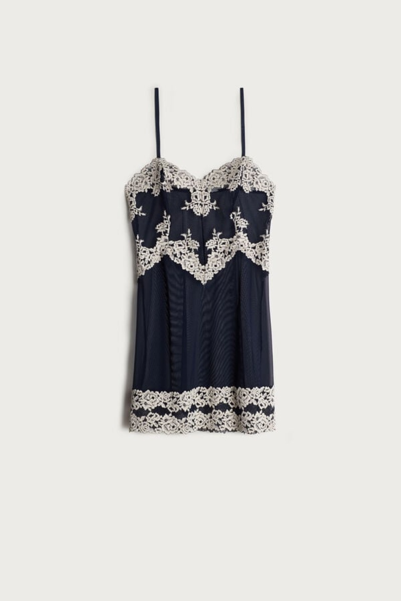 Intimissimi Pretty Flowers Babydoll Blå | SDKVO22607