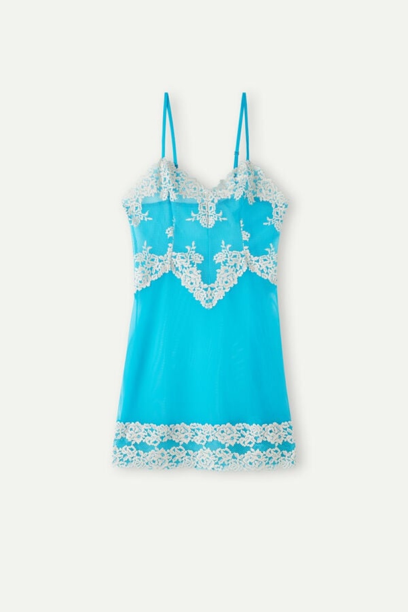 Intimissimi Pretty Flowers Babydoll Blå | LDKSX57453