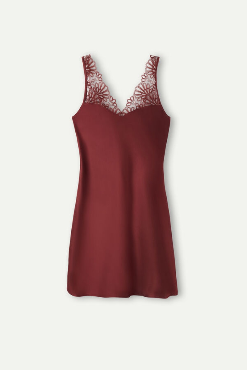 Intimissimi Romantic Life Silk Chemise Rød | UDKTG52707