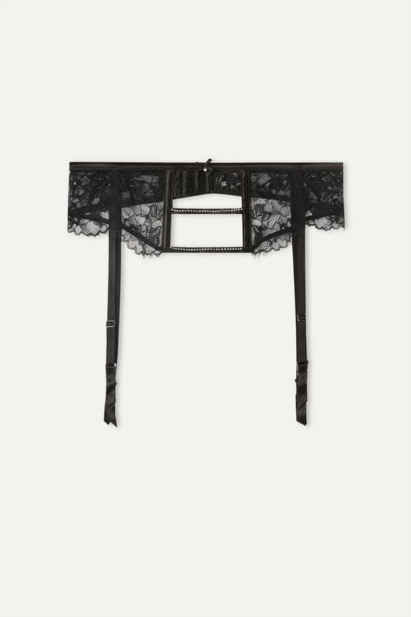 Intimissimi Shine High Like Stars Garter Belt Sort | DKJKU90589