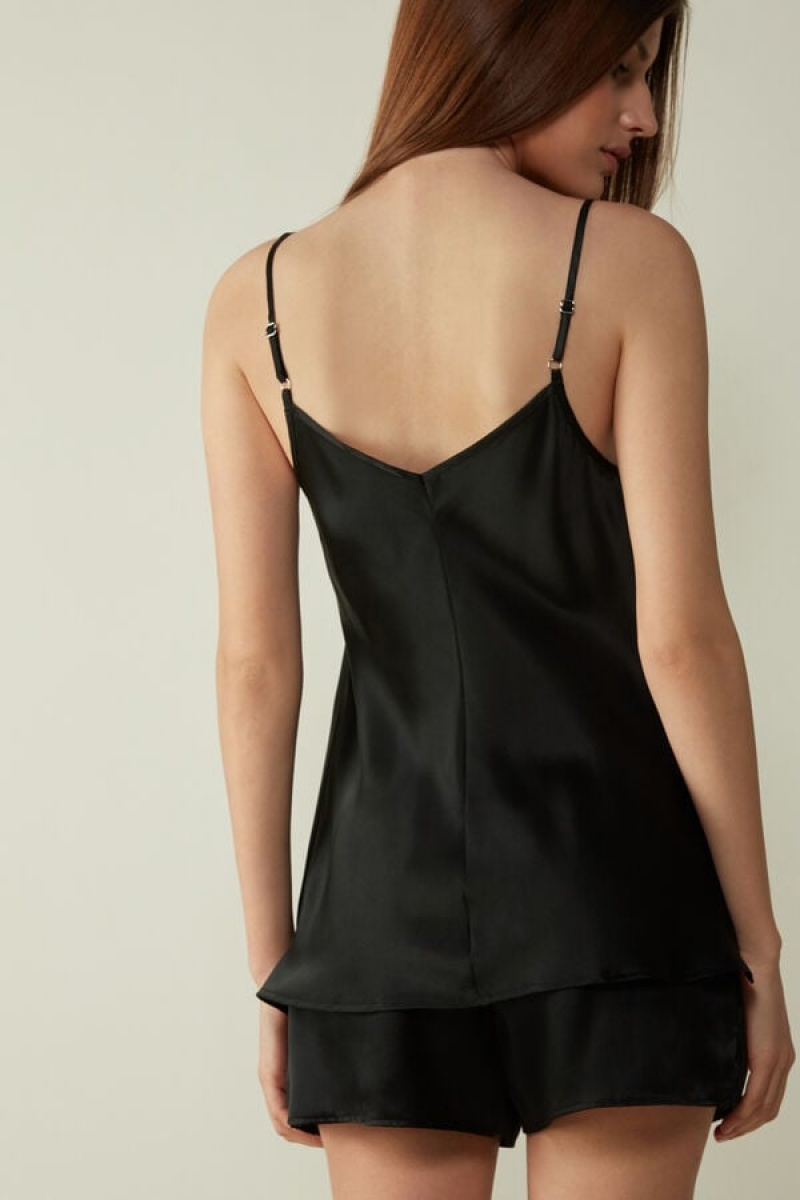 Intimissimi Silk Satin Top with V-neckline Sort | DKIIZ52684