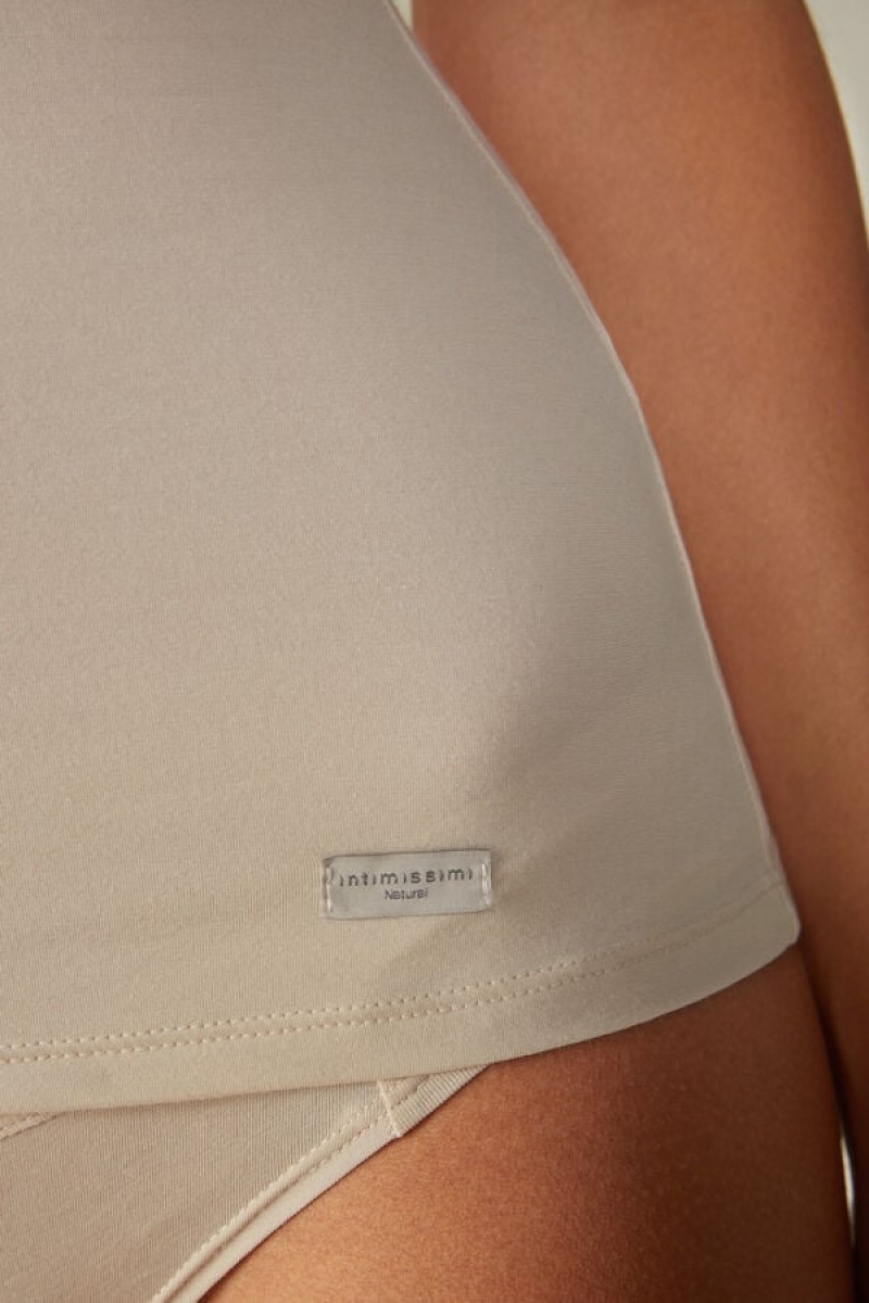 Intimissimi Spaghetti Páskové Top in Bomulds Natural | XDKGW64070