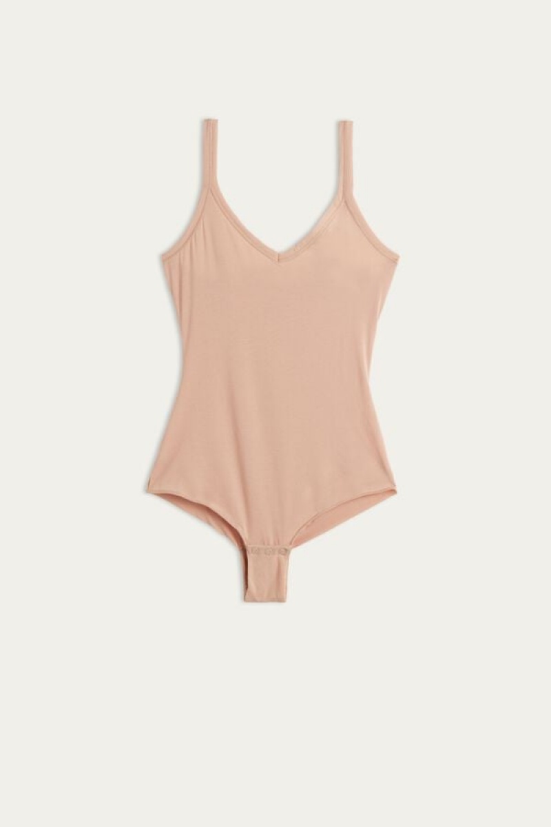 Intimissimi Tank Stil Bodysuit in Supima® Ultralight Bomulds Natural | ADKWC37241