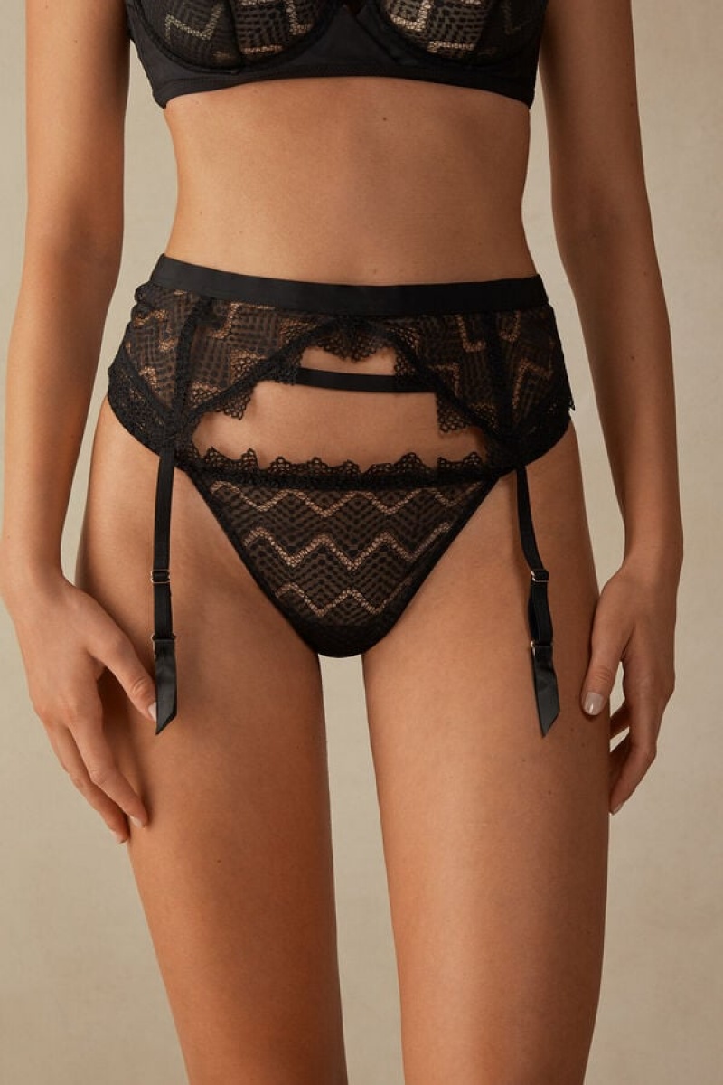 Intimissimi Urban Nomad Garter Belt Sort | QDKUV94143