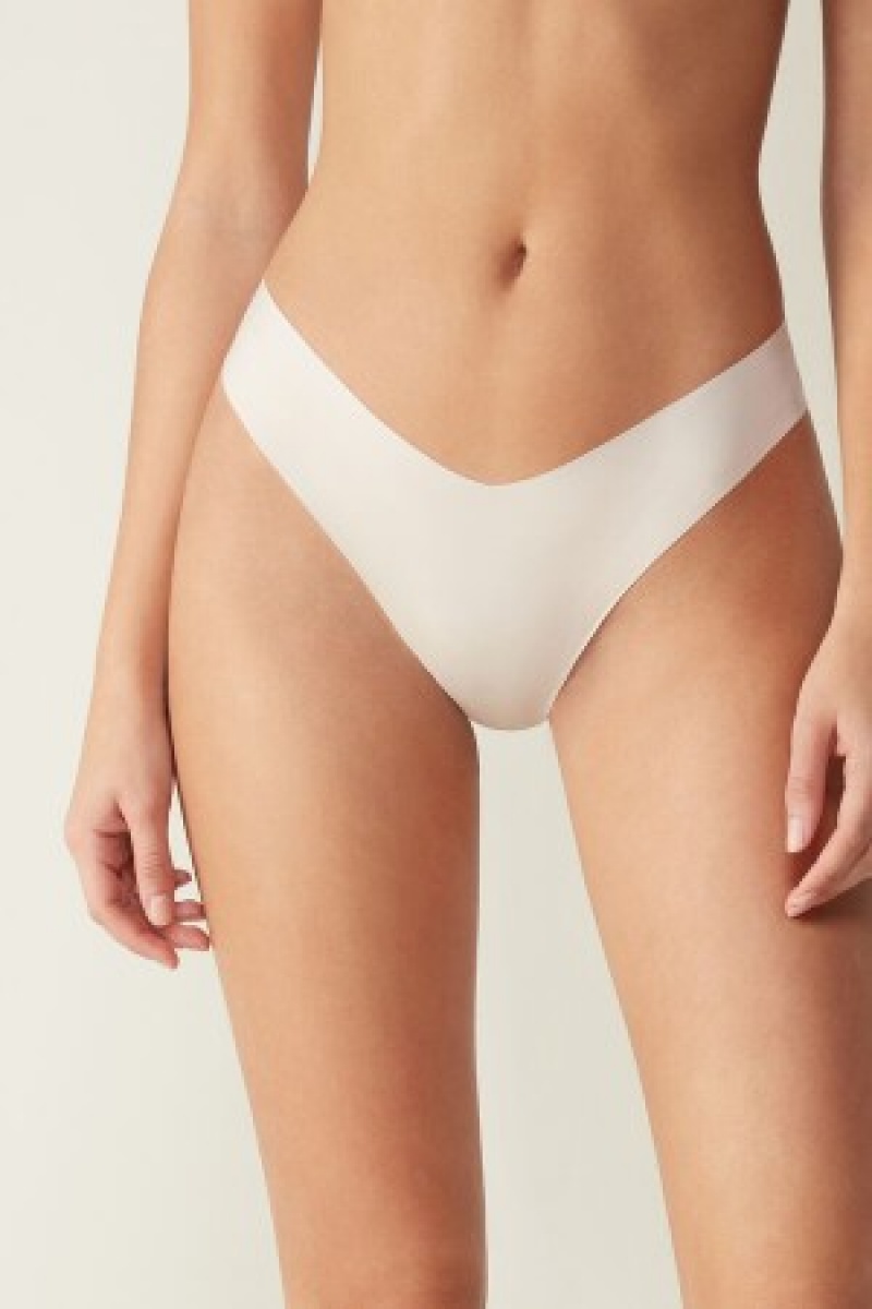 Intimissimi 80s-style Brazilian Panties in Ultralight Microfiber Natural | DKJBT86093