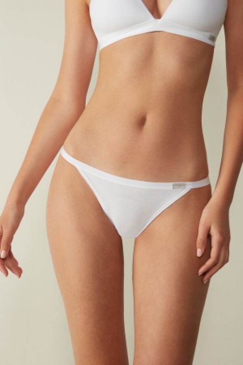 Intimissimi Bomulds String Panties Hvide | DKDFL75188