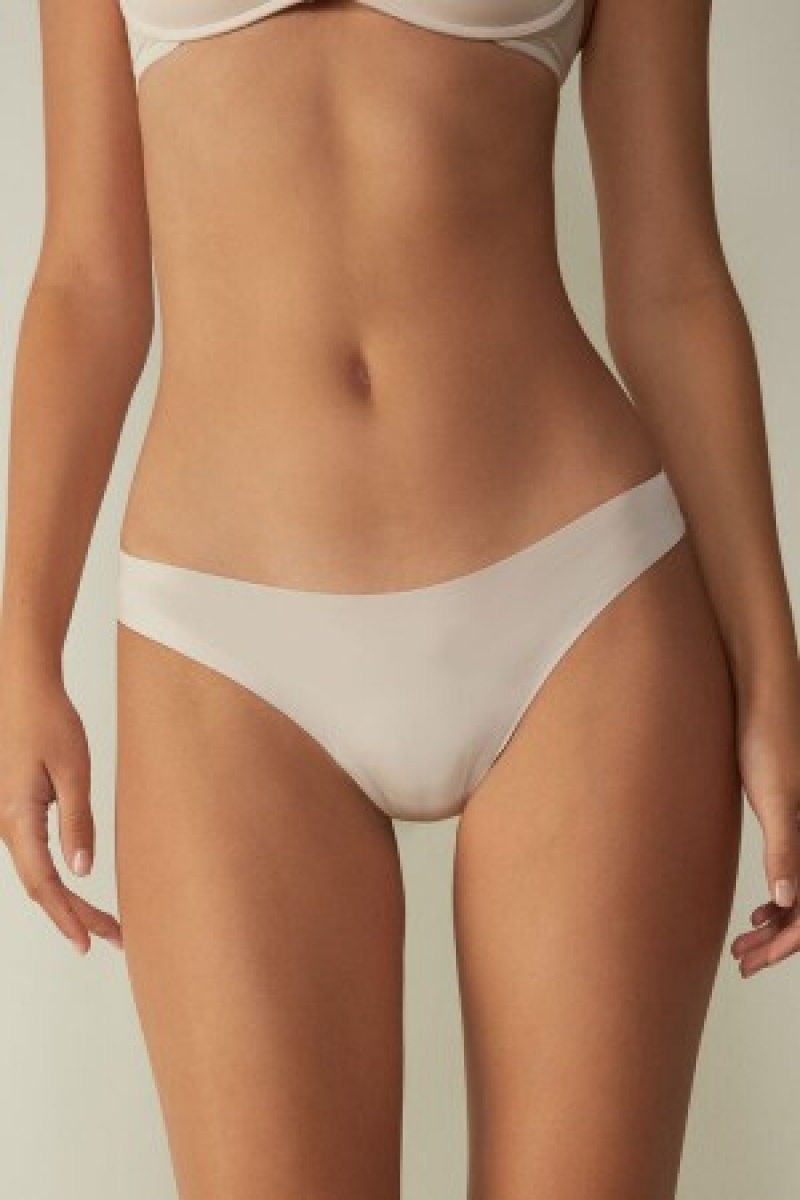 Intimissimi Brazilian Panties in Seamless Ultra Light Microfiber Natural | LDKTR90909