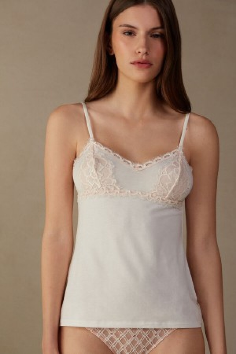 Intimissimi Floral Groove Modal Top Lyserød | DKZDE17125