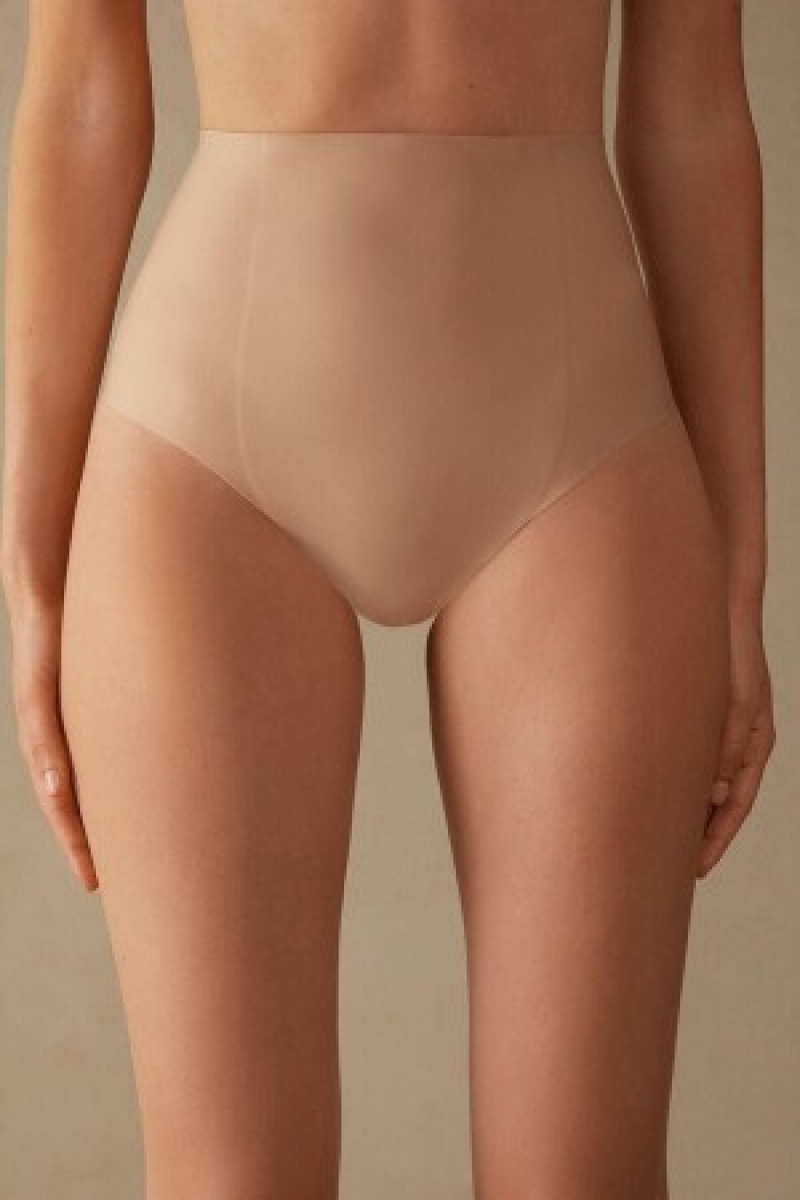 Intimissimi Raw-Cut Microfiber French Knickers Natural | DKIIZ95903