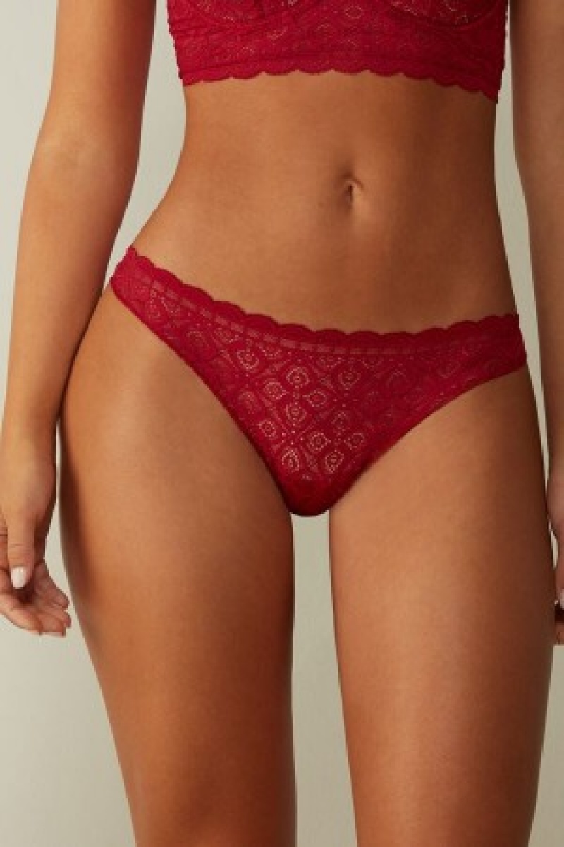 Intimissimi Blonder and Microfiber Brazilian Rød | LDKSX39055