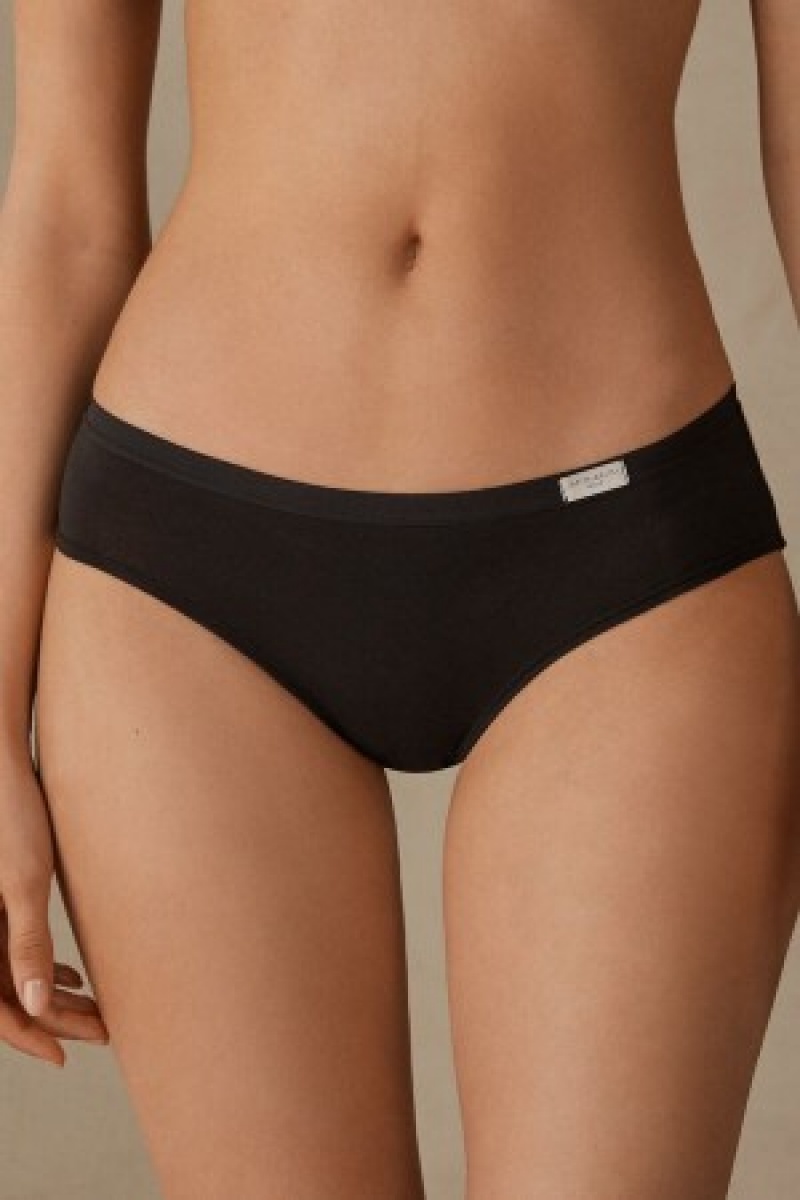 Intimissimi Cozy Panties in Bomulds Sort | TDKPQ90001