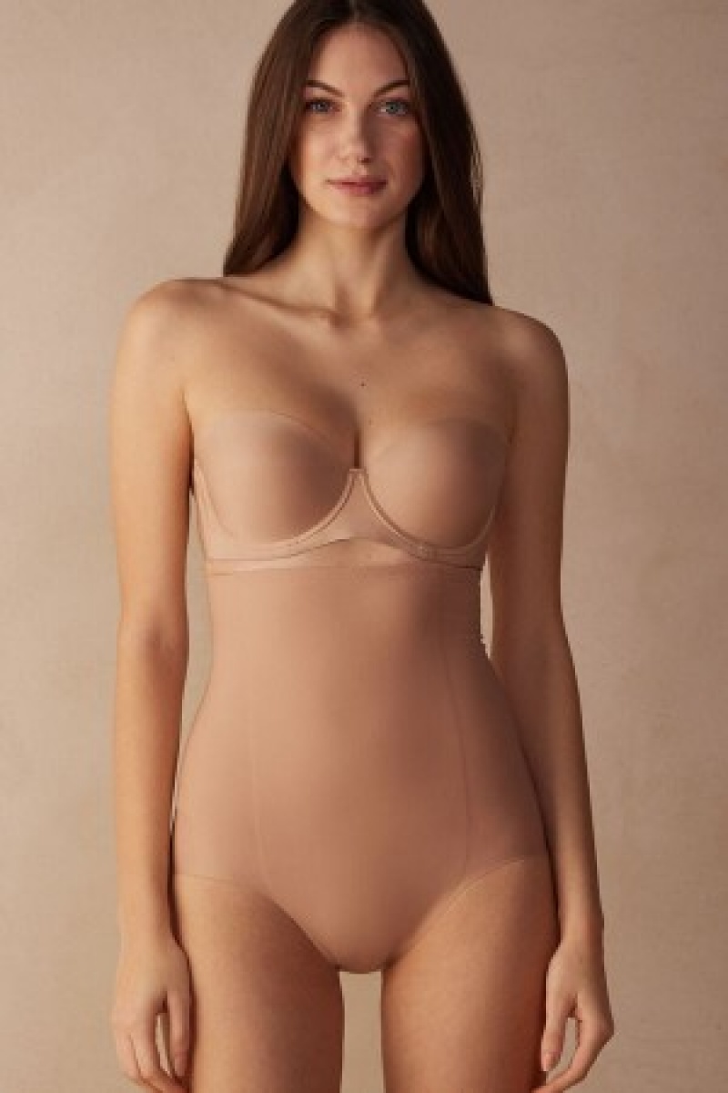 Intimissimi High Talje Shaping Hipster in Seamless Microfiber Natural | BDKSO10243