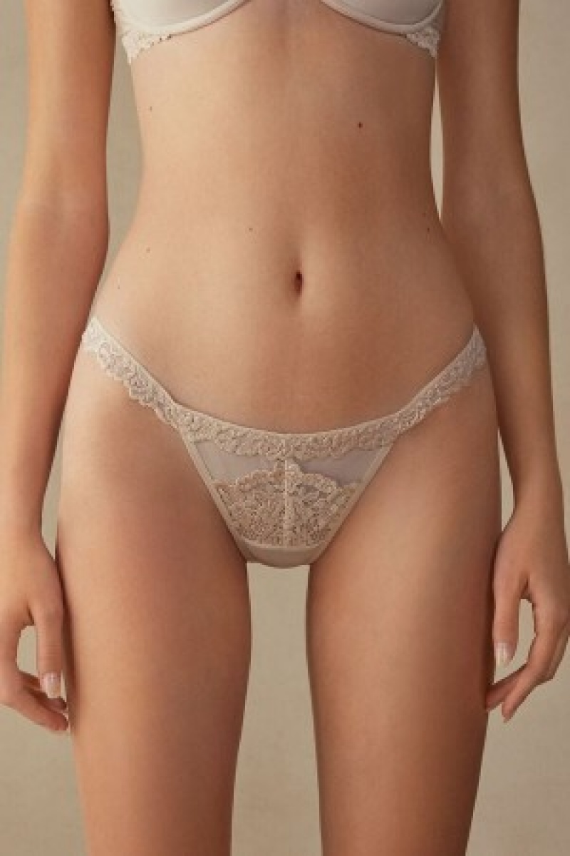 Intimissimi Pretty Flowers String Thong Hvide | DDKVO63633