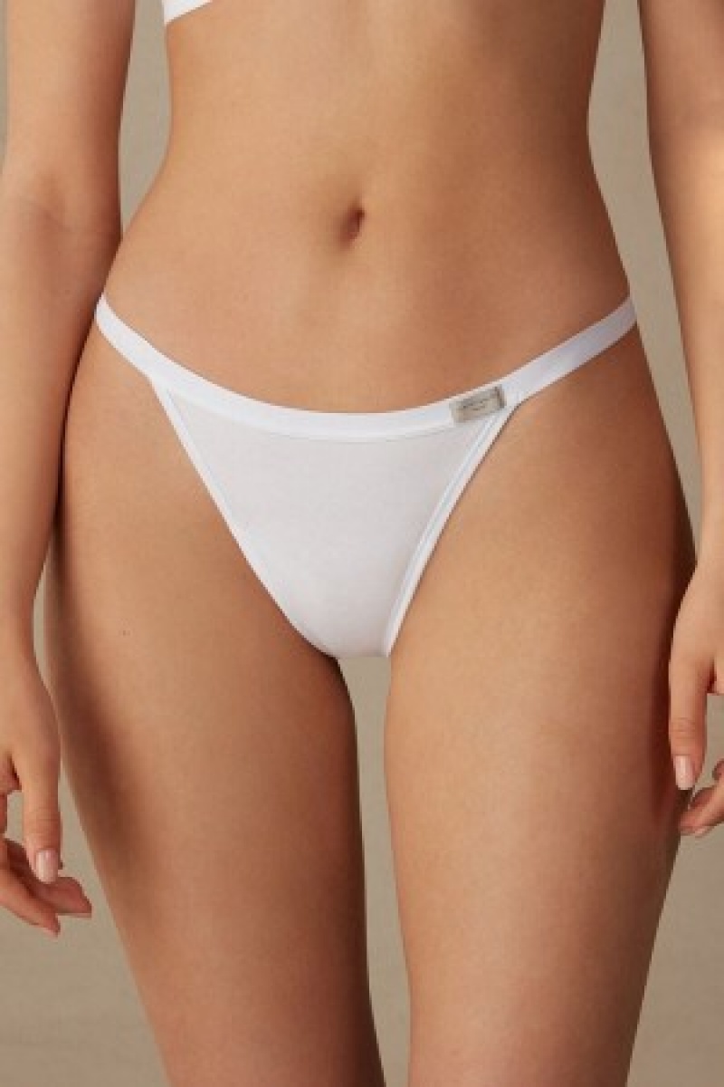 Intimissimi String Thong in Bomulds Hvide | DKJVR59390