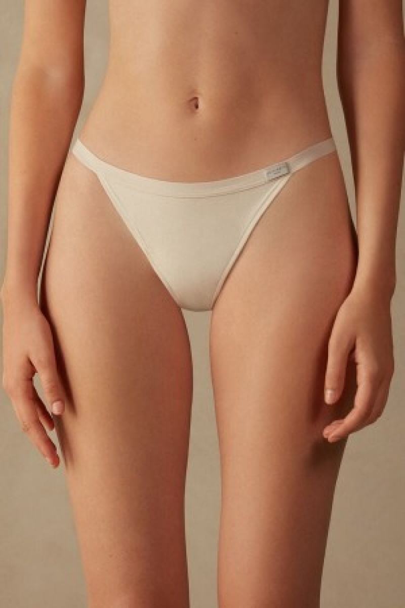 Intimissimi String Thong in Bomulds Natural | PDKER71523