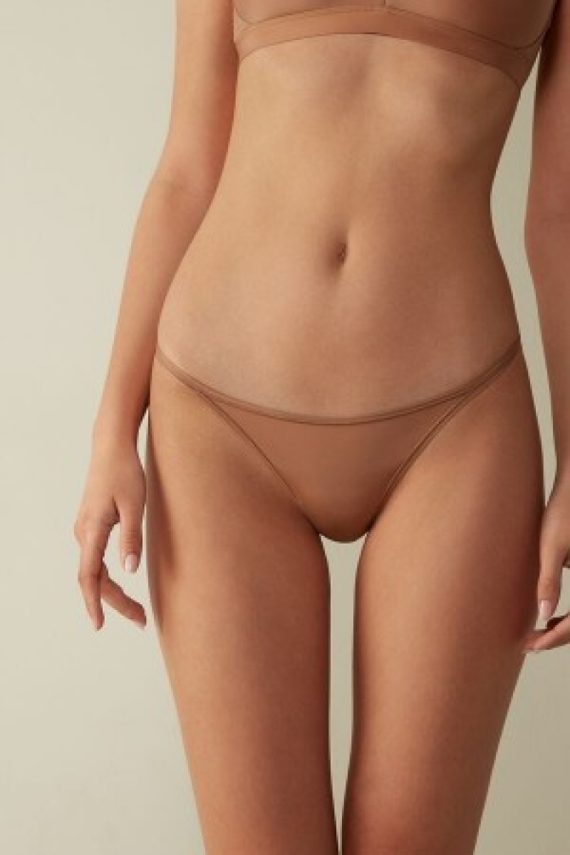 Intimissimi Thong with Ultralight Microfiber Straps Natural | DKJVR43111