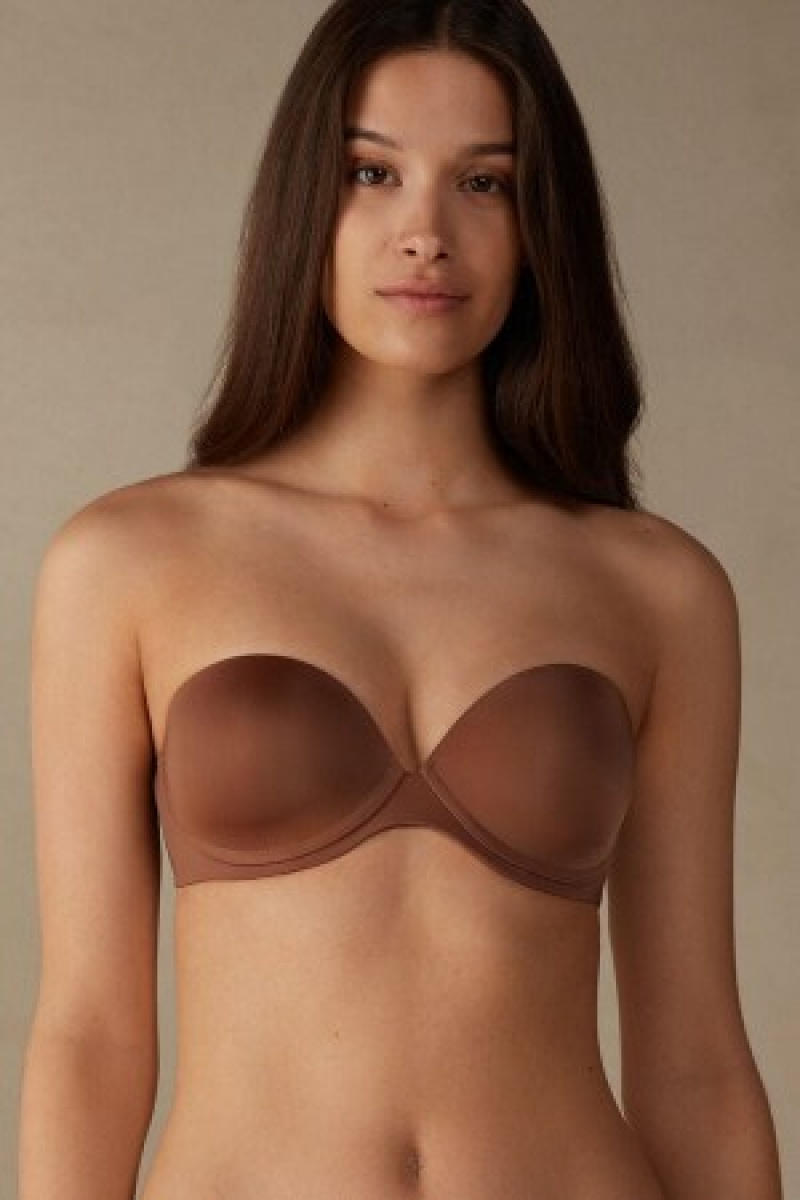 Intimissimi Anna Bandeau Bra in Ultralight Microfiber Natural | DKDYB14060