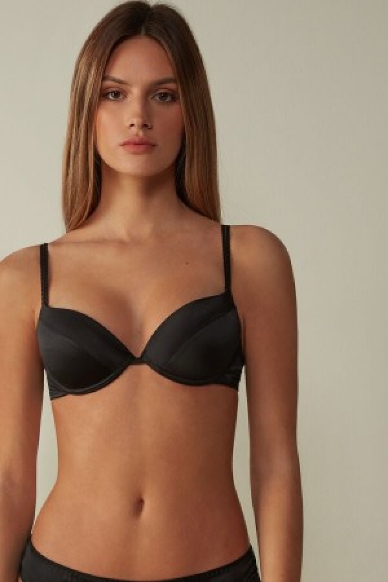 Intimissimi Bellissima Silk Push-Up Bra Sort | DKJVR57014