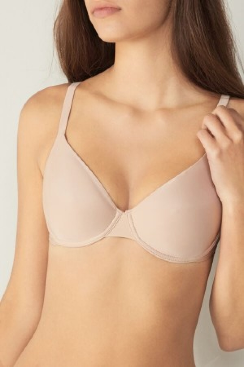 Intimissimi Francesca Ultralight Microfiber Balconette Bra Natural | UDKND67854