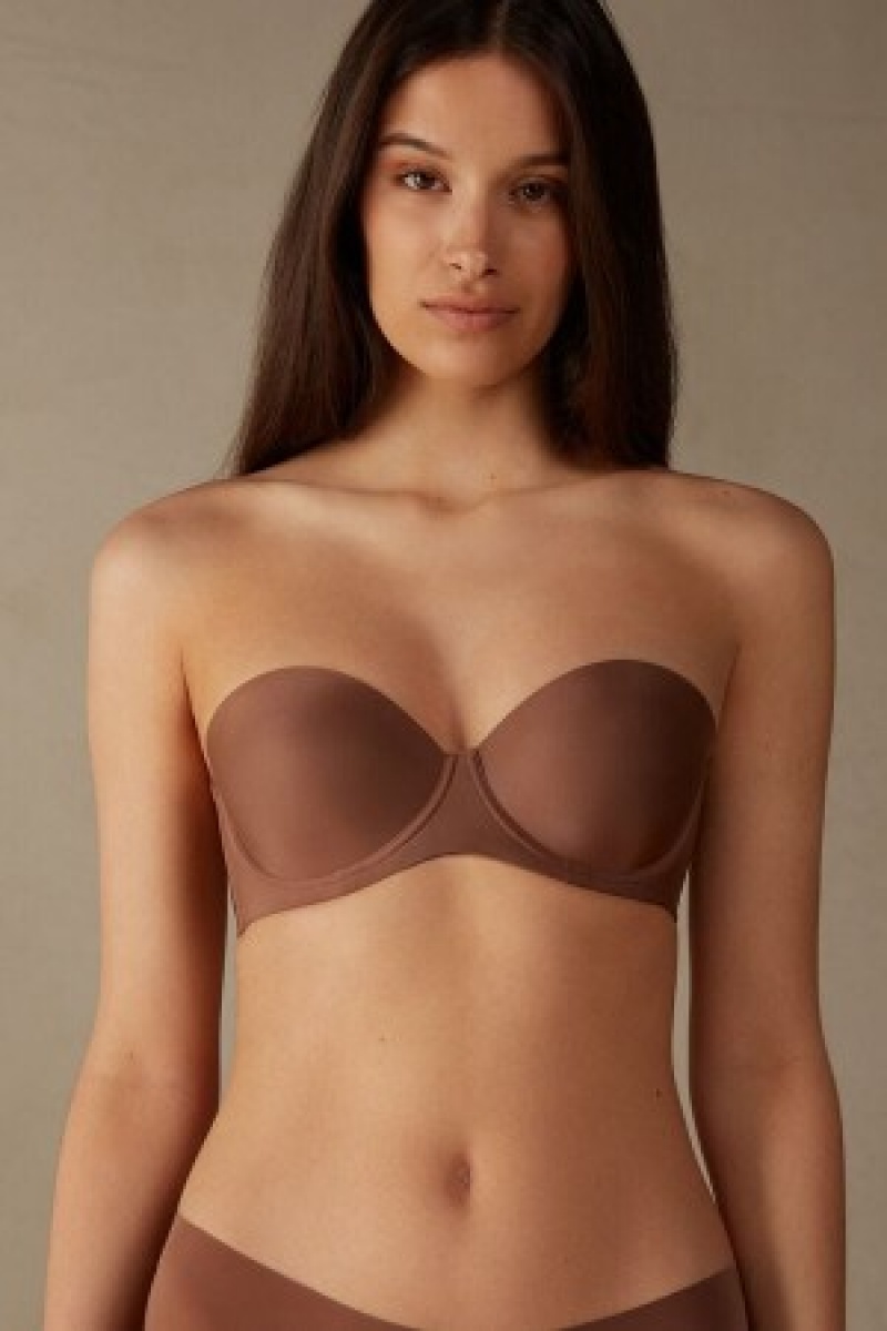 Intimissimi Giada Microfiber Bandeau Bra Natural | FDKHY89297