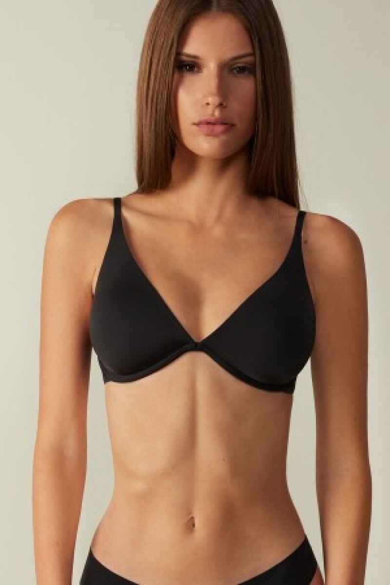 Intimissimi Giulia Balconette Bra in Ultralight Microfiber Sort | DKEGJ42583