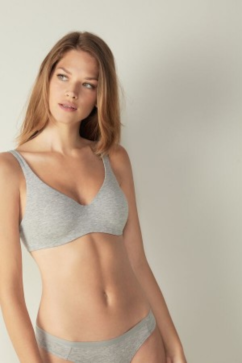 Intimissimi Greta Balconette Bra in Bomulds Grå | QDKUV31056