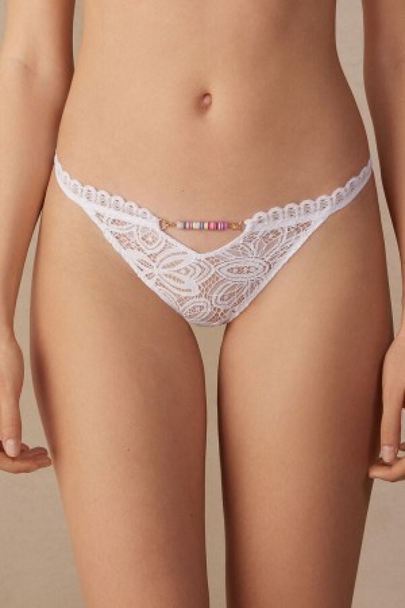 Intimissimi Hot Summer Days String Panties Hvide | SDKVO80855