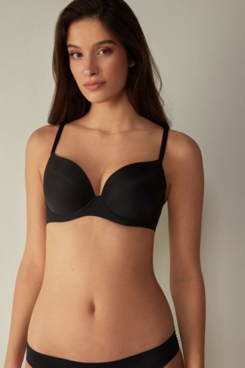 Intimissimi Irina Microfiber Balconette Bra Sort | DKNZX78063