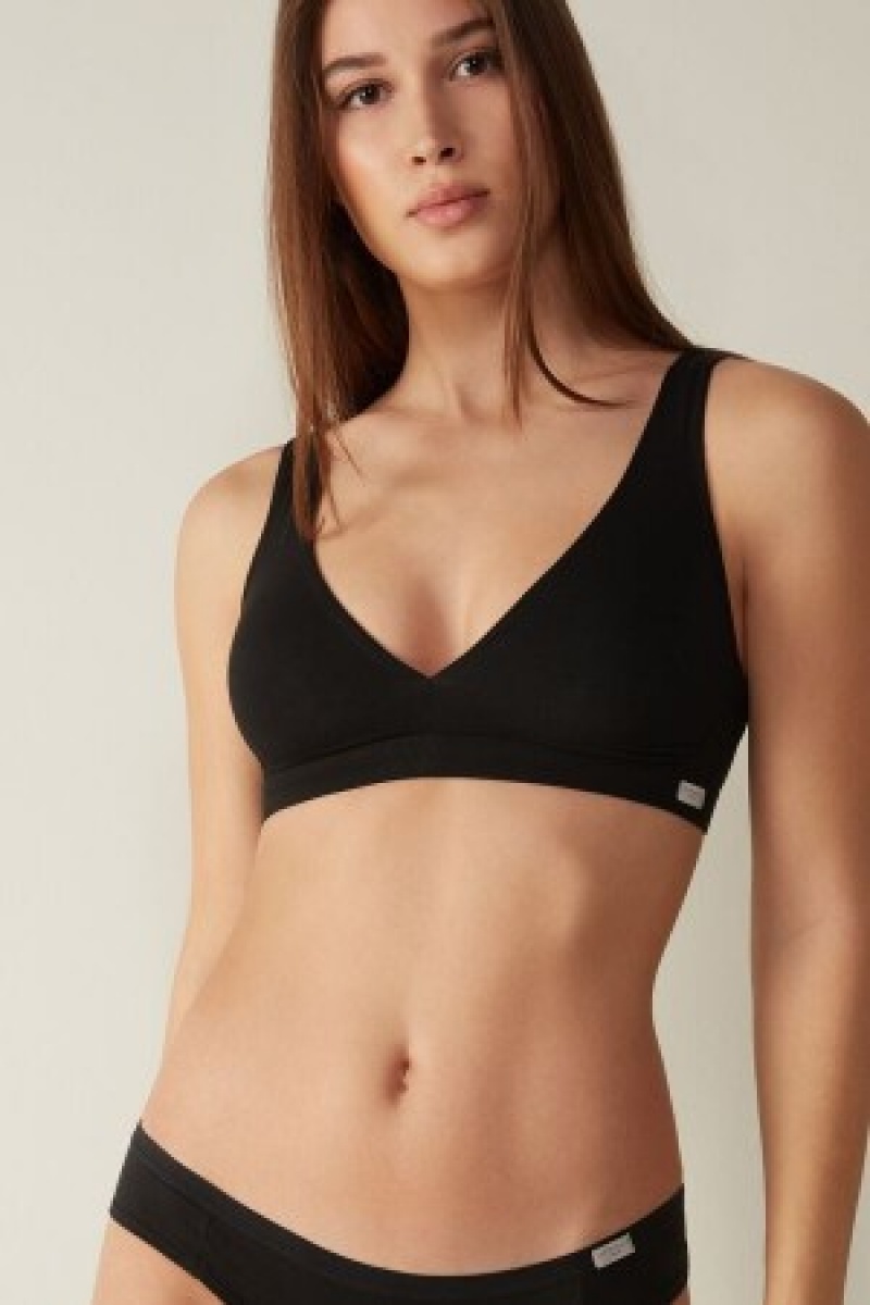 Intimissimi Lara Bomulds Triangle Bra Sort | DKJBT32297