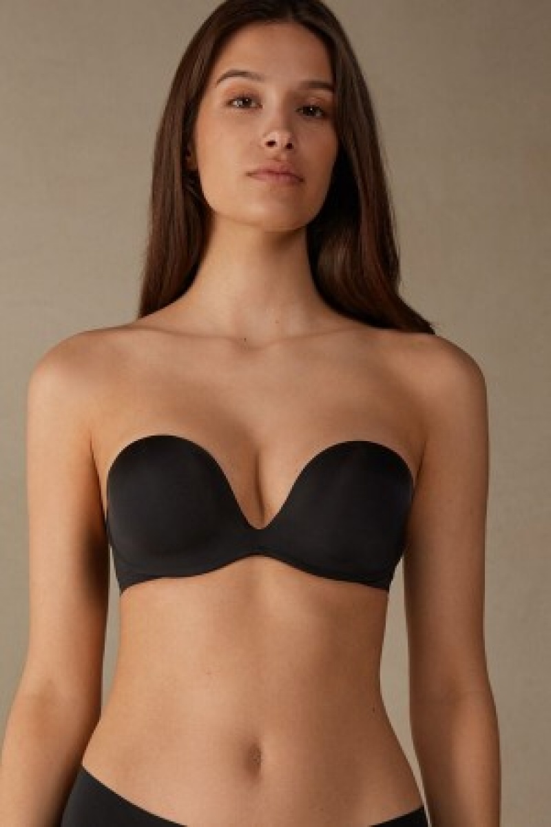 Intimissimi Monica Bandeau Bra in Ultralight Microfiber Sort | PDKER97469