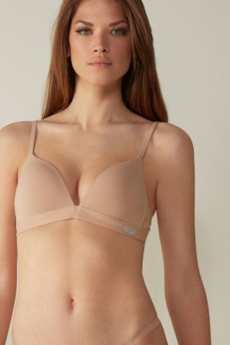 Intimissimi Tiziana Triangle Bra in Bomulds Natural | DKXMI42803