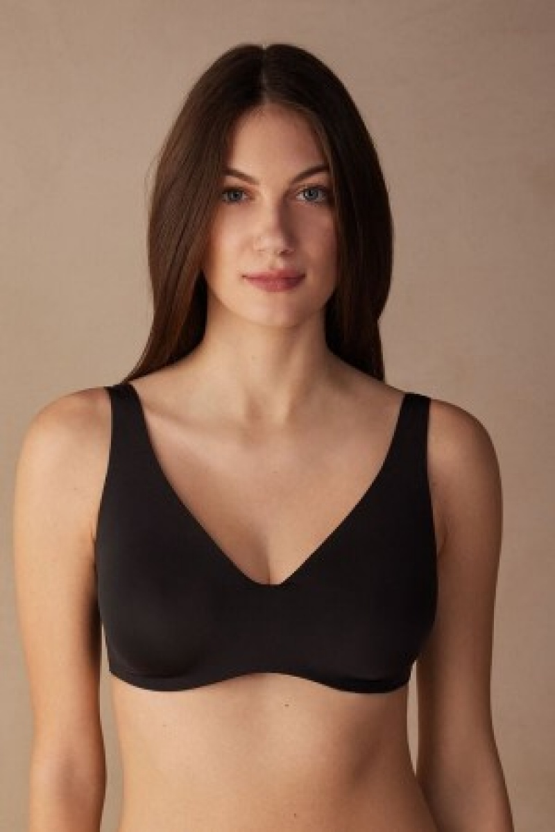 Intimissimi Greta Balconette Bra in Ultralight Microfiber Sort | DDKVO14155