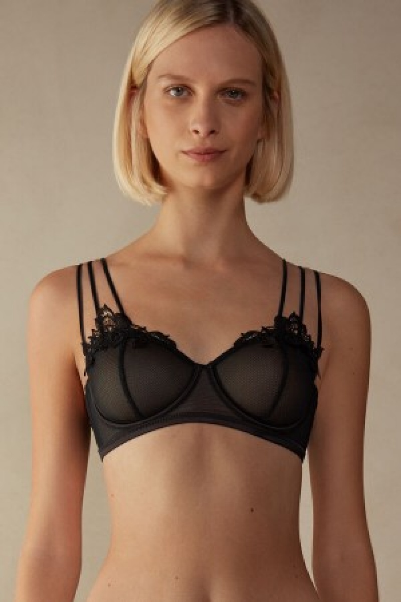 Intimissimi Layers of Lust Balconette Bra Sort | DKXMI58997