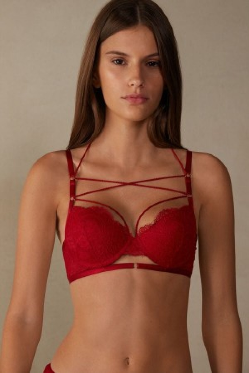 Intimissimi Loosen Heartstrings Sofia Balconette Bra Rød | DKQAV78894