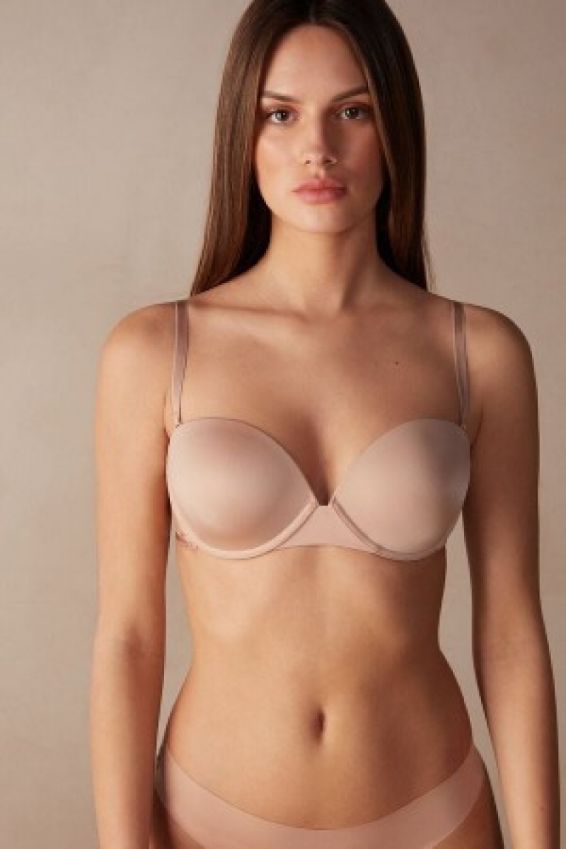 Intimissimi Multi-functional Anna Balconette Bra in Ultralight Microfiber Natural | DKZPD23246