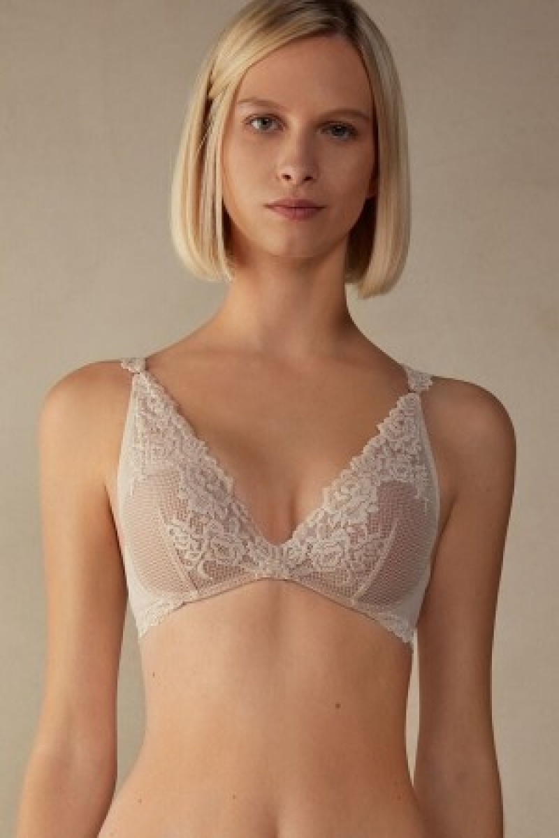 Intimissimi Pretty Flowers Giorgia Balconette Bra Natural | FDKHY11933