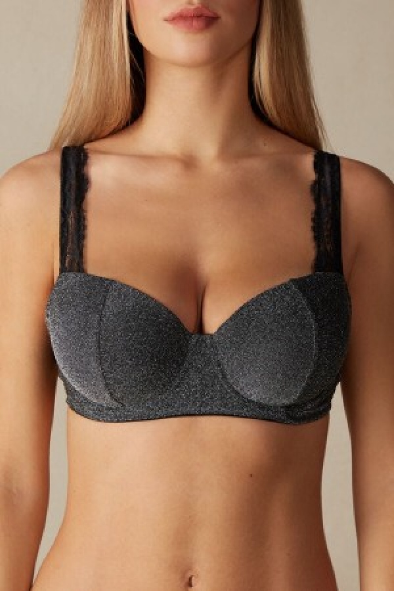 Intimissimi Shimmer All Night Love Sofia Balconette Bra Grå | DKIIZ55351