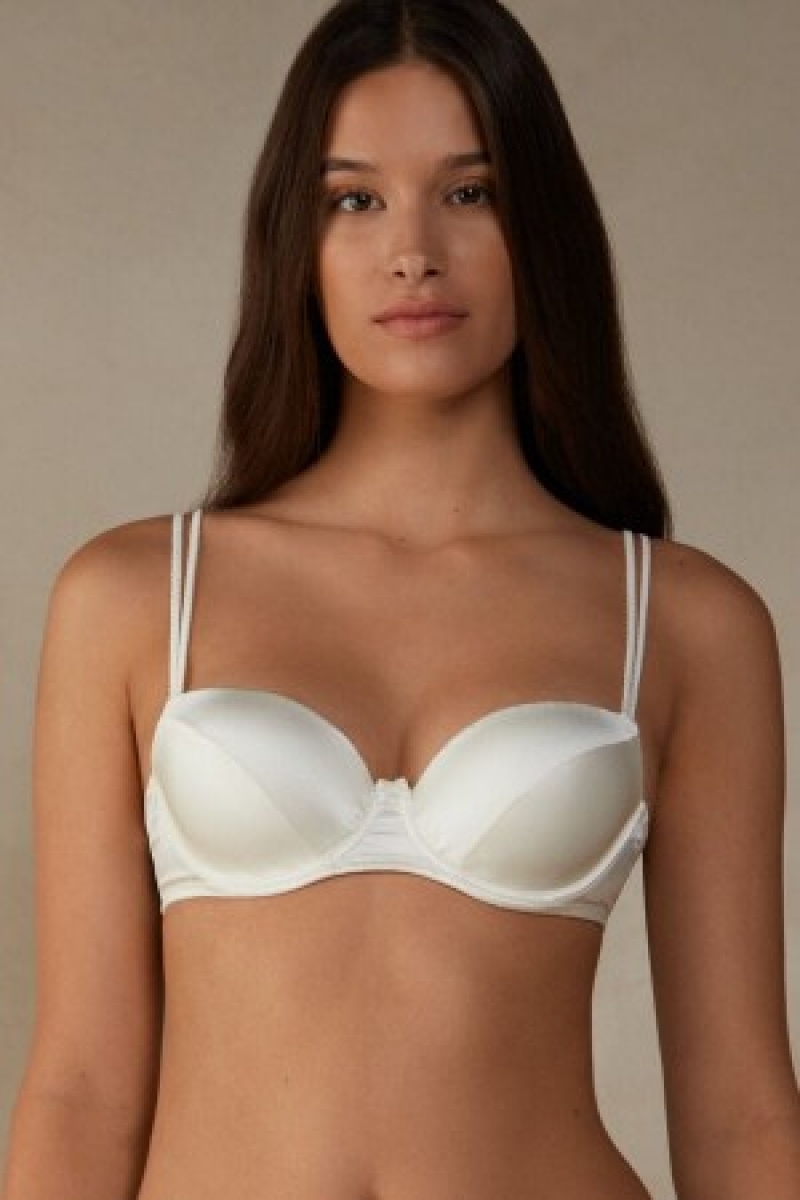 Intimissimi Sofia Balconette Bra in Silk Hvide | ZDKNQ43601