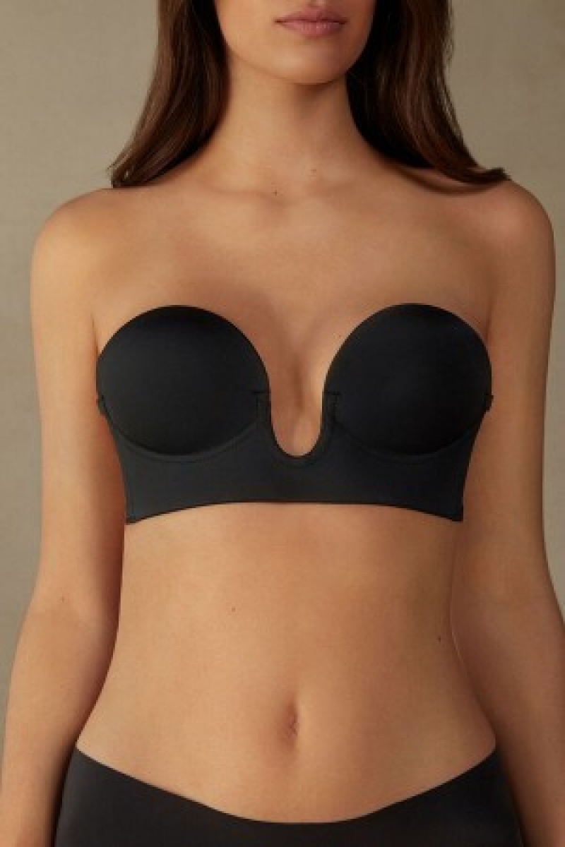 Intimissimi Stick-On Bandeau Plunge Bra with Graduated Cups Sort | YDKVQ71242