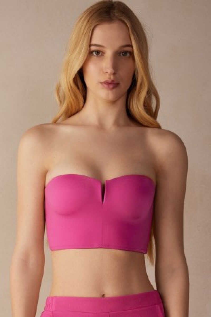 Intimissimi Bustier Bra Top in Ultralight Microfiber Lyserød | DKICD97960