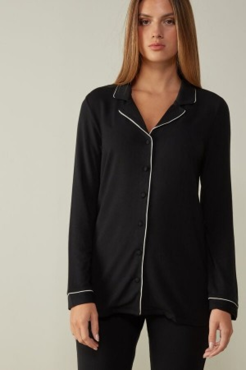 Intimissimi Long-Sleeve Micromodal Pajama Top Sort | FDKUI65778