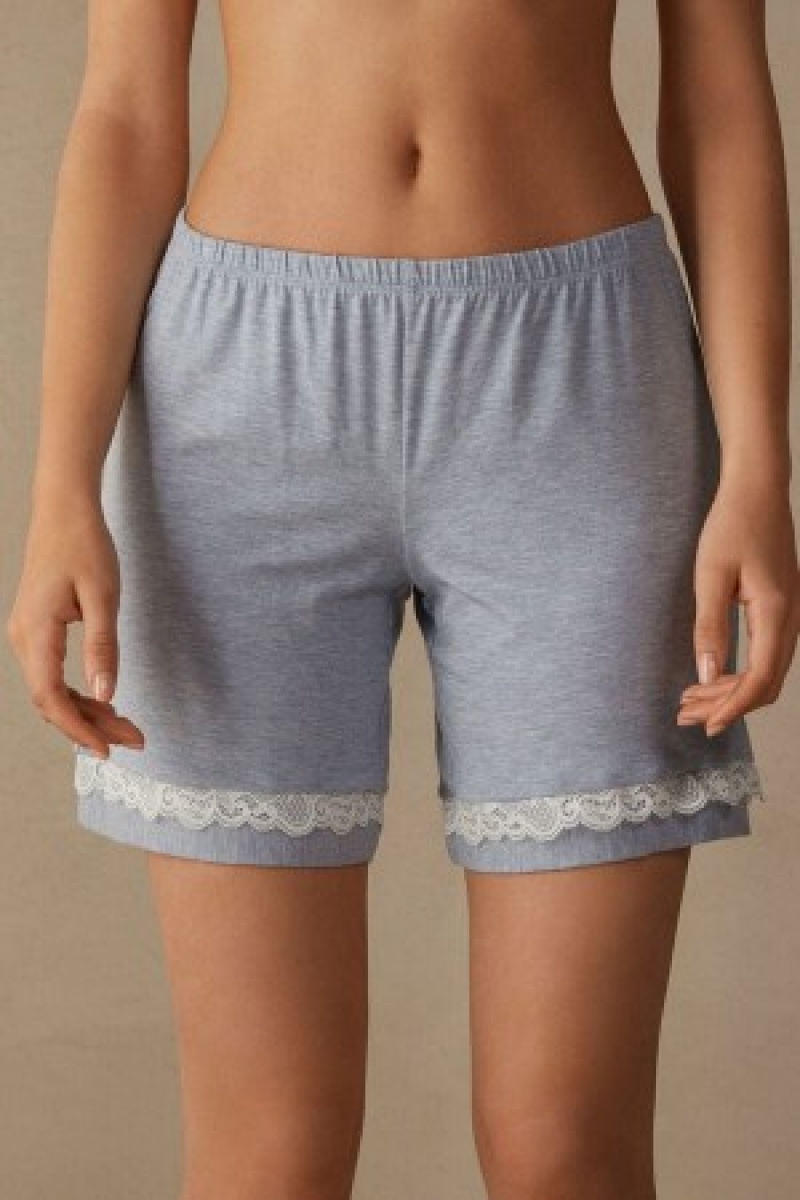 Intimissimi Modal Shorts with Blonder Details Lyseblå | DKICD82302