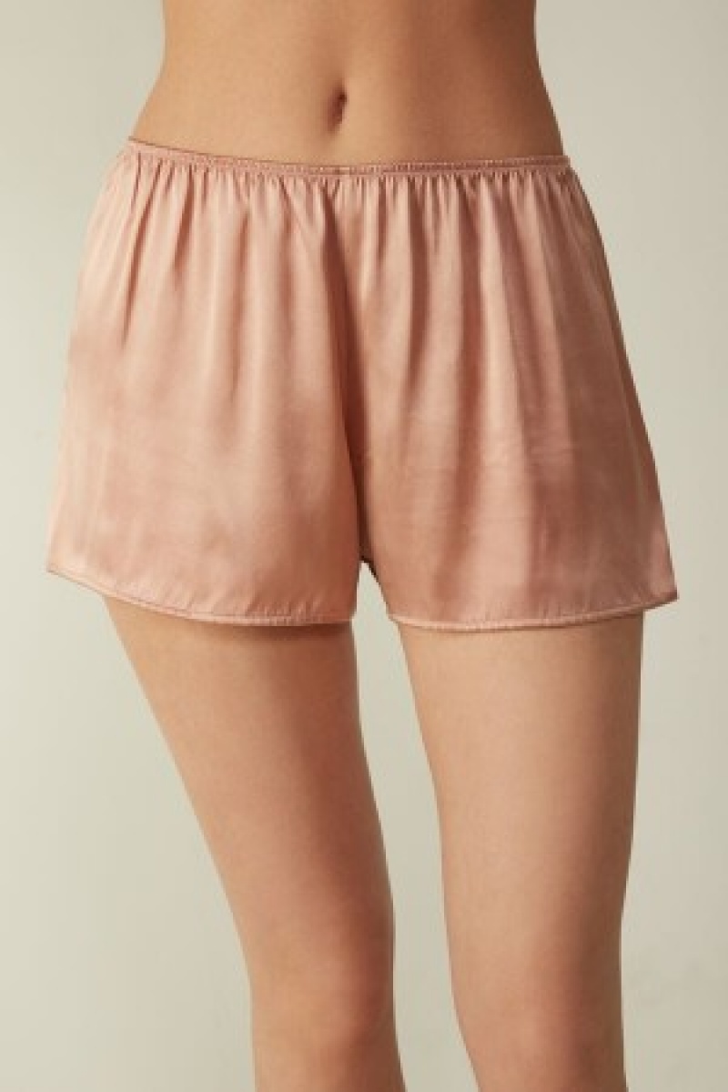 Intimissimi Smooth Silk-Satin Shorts Natural | DKJBT52678