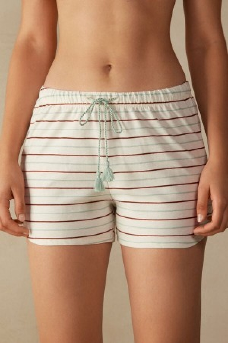 Intimissimi Spices Garden Bomulds Shorts Hvide | DKDFL49223