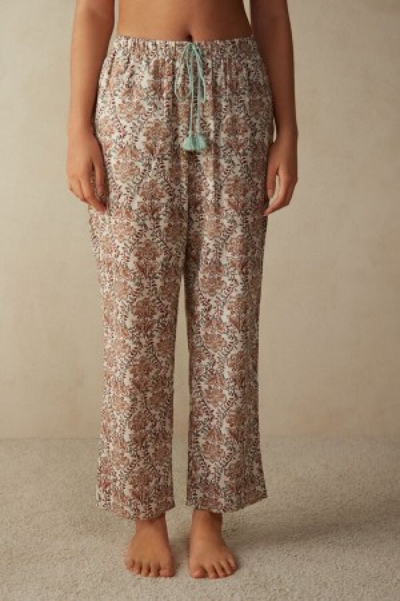 Intimissimi Spices Garden Bomulds Trousers Floral | LDKTR42430