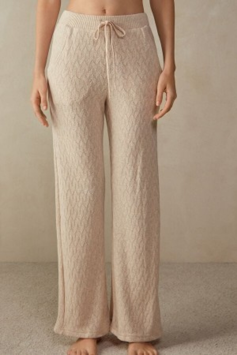 Intimissimi Vinter Braid Full Length Jacquard Pants Natural | DKNEJ88118