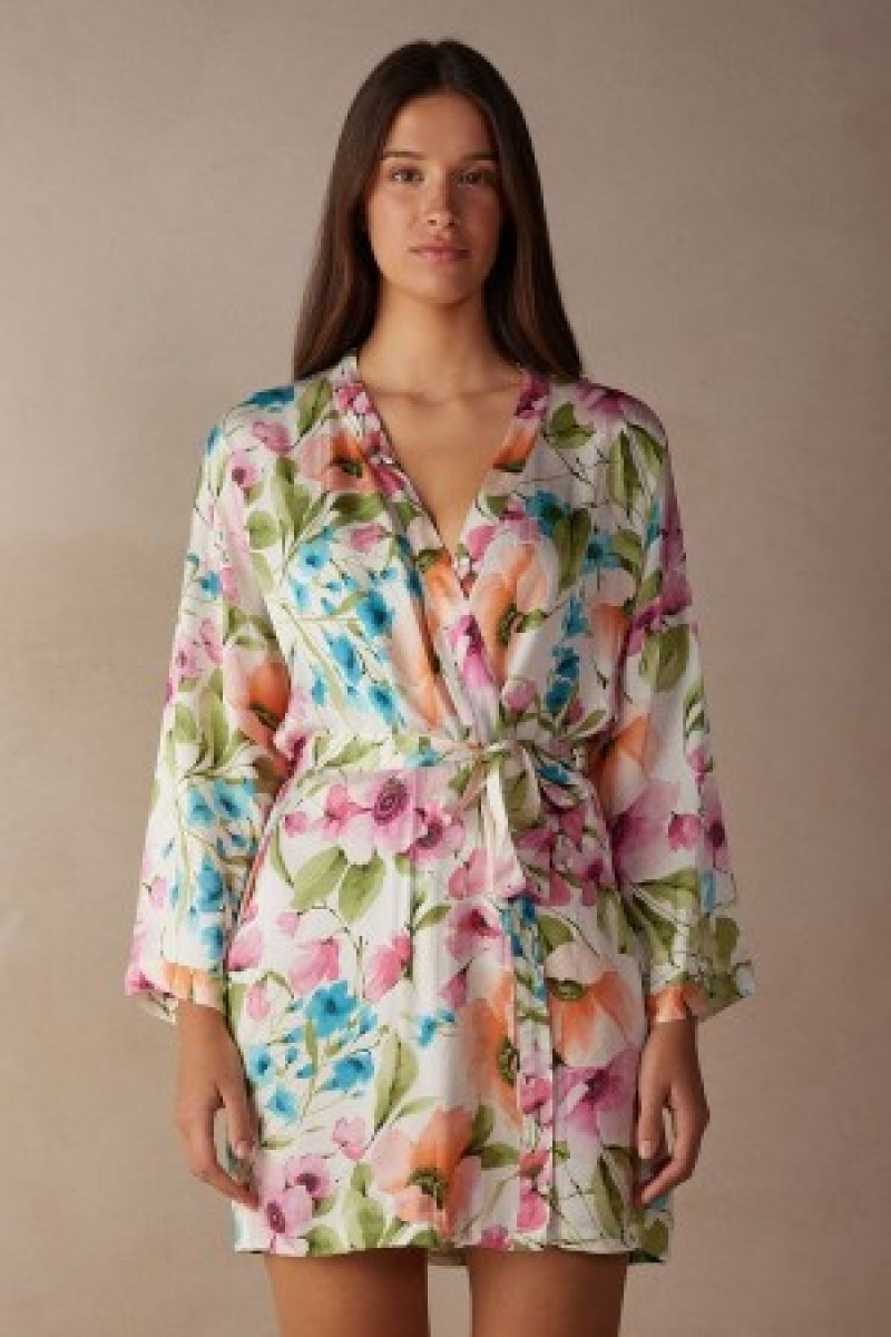 Intimissimi Botanical Lyrics Satin Kimono Print | EDKHC24705