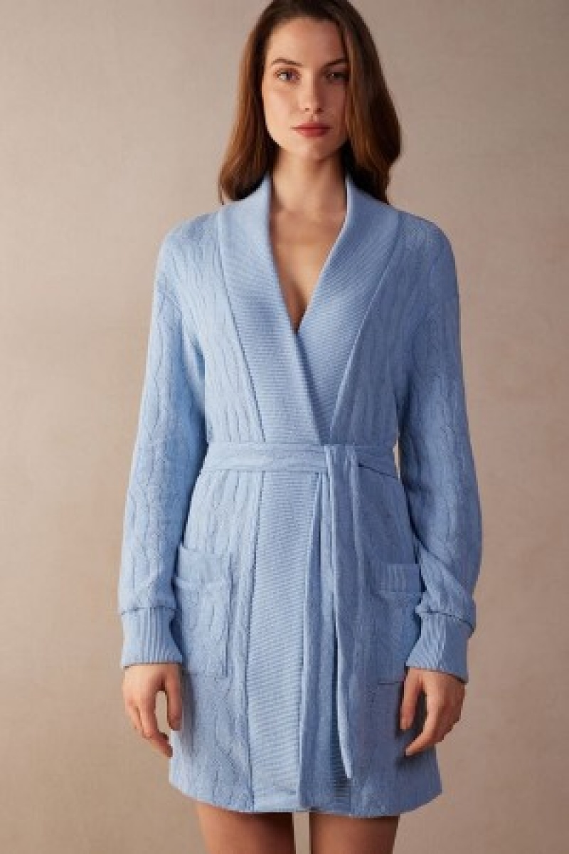 Intimissimi Lost in Fields Braided Robe Lyseblå | GDKEC98187